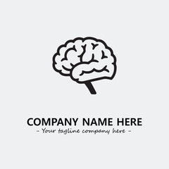 Brain illustration black and white for logo company vector image
