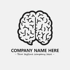 Brain illustration black and white for logo company vector image
