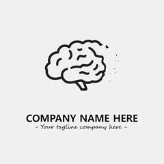 Brain illustration black and white for logo company vector image
