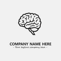 Brain illustration black and white for logo company vector image

