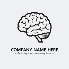 Brain illustration black and white for logo company vector image
