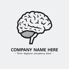 Brain illustration black and white for logo company vector image
