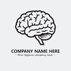 Brain illustration black and white for logo company vector image

