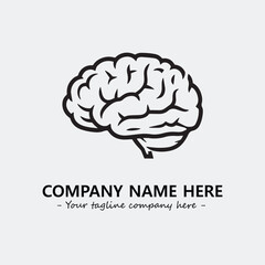 Brain illustration black and white for logo company vector image
