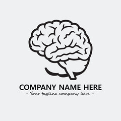 Brain illustration black and white for logo company vector image
