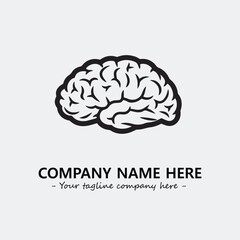 Brain illustration black and white for logo company vector image
