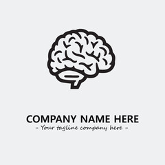 Brain illustration black and white for logo company vector image
