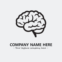Brain illustration black and white for logo company vector image
