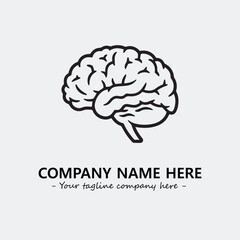 Brain illustration black and white for logo company vector image
