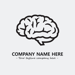 Brain illustration black and white for logo company vector image
