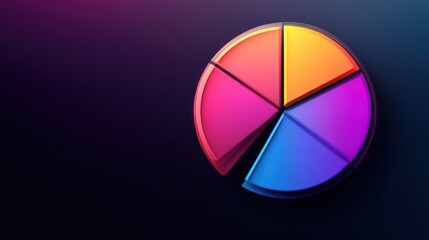 Obraz premium Vibrant Gradient Pie Chart with Colorful Segments for Data Visualization and Design Projects