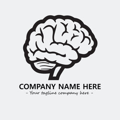 Brain illustration black and white for logo company vector image
