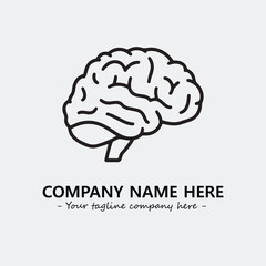 Brain illustration black and white for logo company vector image
