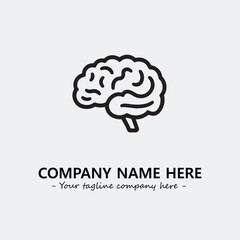 Brain illustration black and white for logo company vector image
