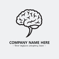 Brain illustration black and white for logo company vector image
