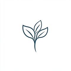 Elegant illustration of three leaves on a stem against a clean white background.