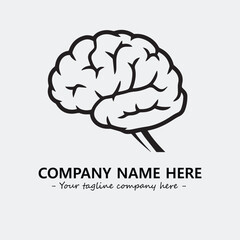 Brain illustration black and white for logo company vector image
