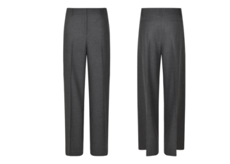 Female Beige Pants, tan wide pants, sweatpants mockup, front and back view, transparent background	