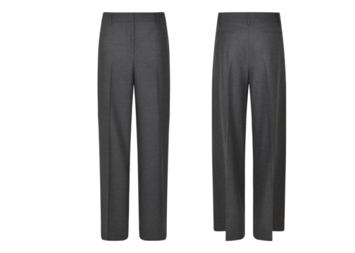 Female Beige Pants, tan wide pants, sweatpants mockup, front and back view, transparent background	