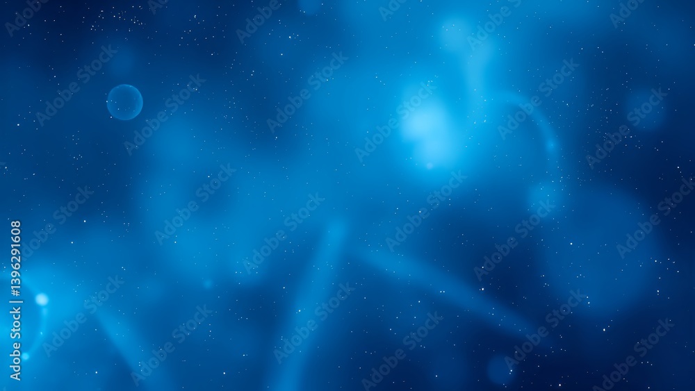 Poster ethereal blue abstract: soft, dreamy motion and light. underwater vibes with gentle blur and flowing