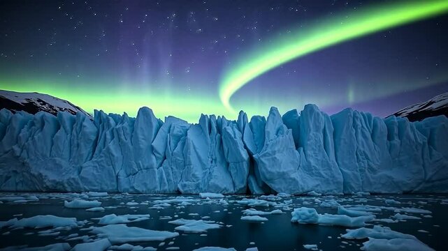 Glacial Aurora: A Breathtaking Night in the Arctic