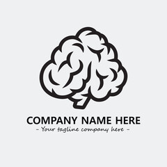 Brain illustration black and white for logo company vector image

