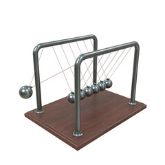 Newton Cradle, 3d illustration isolated on white background