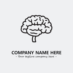 Brain illustration black and white for logo company vector image
