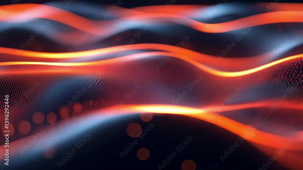 Poster mesmerizing abstract waves in vibrant red and orange hues create fluid texture, showcasing dynamic m