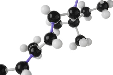 Molecule of retinol (vitamin A) isolated on white. Chemical model