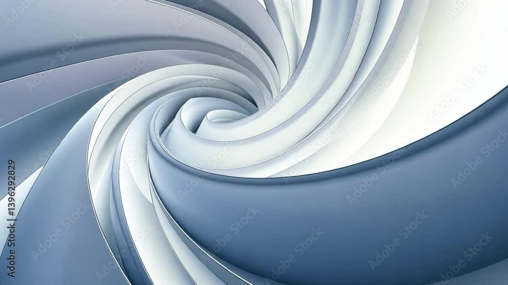 Poster mesmerizing abstract design with swirling curves in blue and white, creating depth and movement smoo