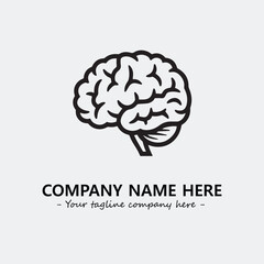 Brain illustration black and white for logo company vector image
