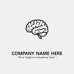 Brain illustration black and white for logo company vector image
