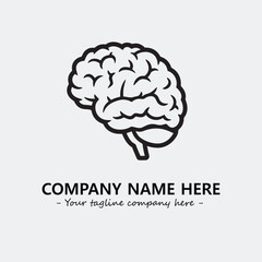 Brain illustration black and white for logo company vector image
