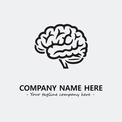 Brain illustration black and white for logo company vector image
