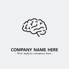 Brain illustration black and white for logo company vector image
