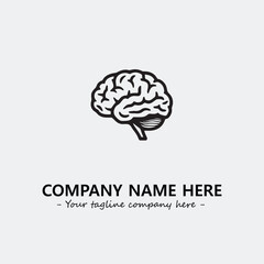 Brain illustration black and white for logo company vector image
