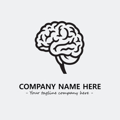 Brain illustration black and white for logo company vector image
