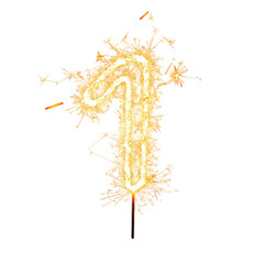 Obraz premium Sparkler in the shape of a number for birthday celebrations