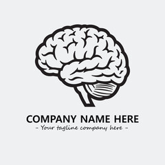 Brain illustration black and white for logo company vector image
