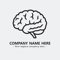 Brain illustration black and white for logo company vector image
