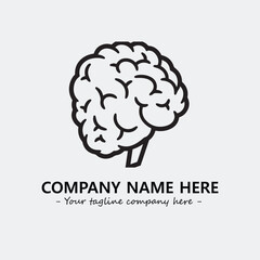 Brain illustration black and white for logo company vector image
