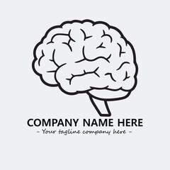 Brain illustration black and white for logo company vector image
