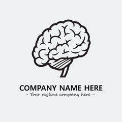 Brain illustration black and white for logo company vector image
