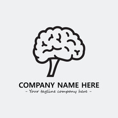 Brain illustration black and white for logo company vector image
