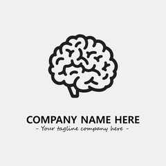 Brain illustration black and white for logo company vector image
