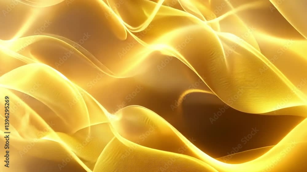 Poster mesmerizing abstract background with flowing golden waves, creating elegant and warm texture, perfec