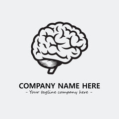 Brain illustration black and white for logo company vector image
