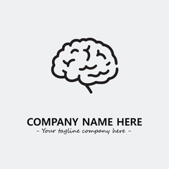 Brain illustration black and white for logo company vector image
