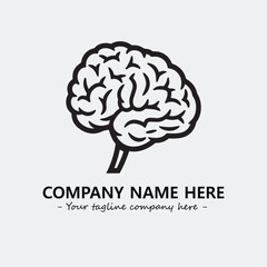 Brain illustration black and white for logo company vector image
